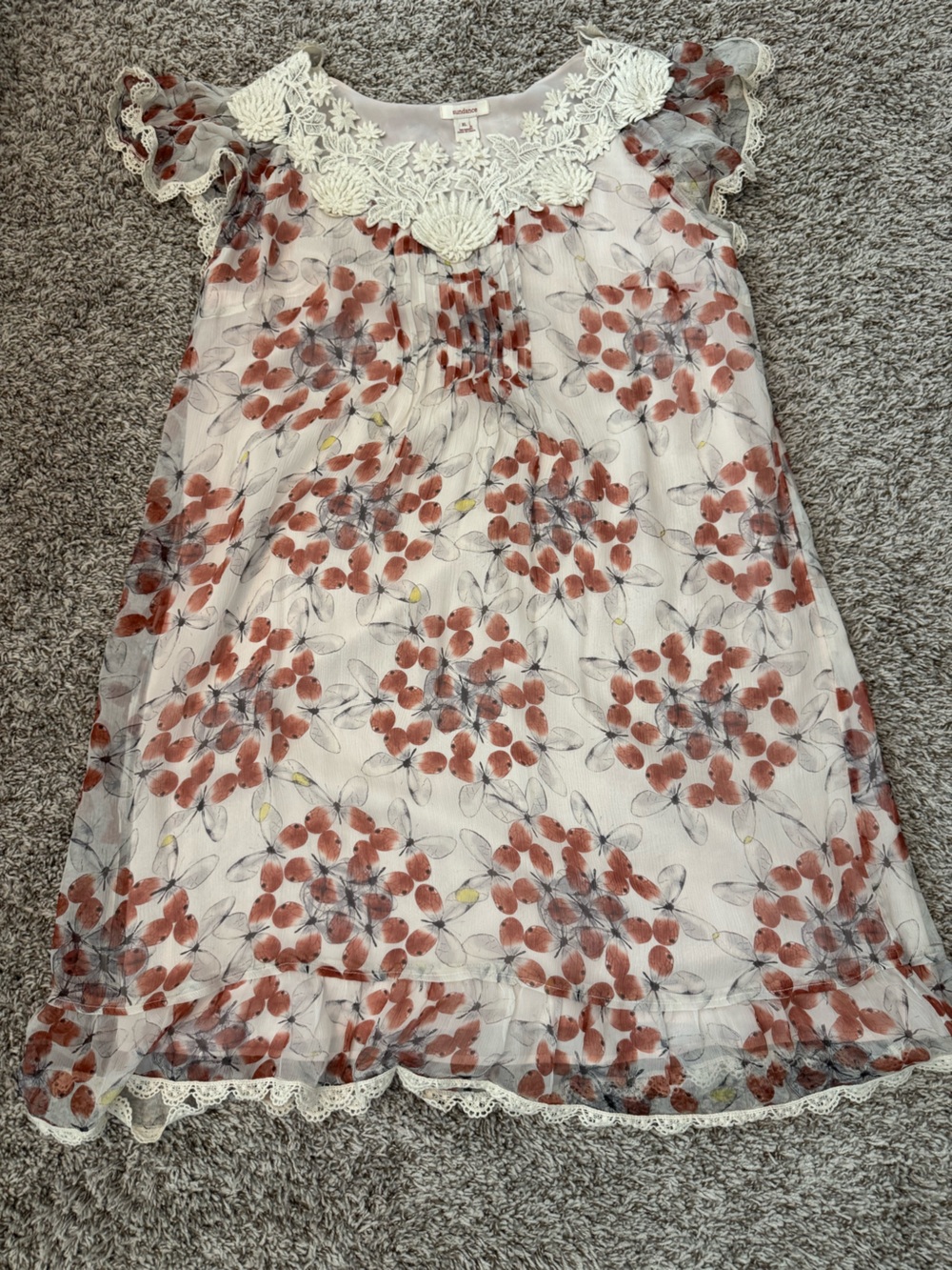 Sundance Silk and Lace Mini Dress
